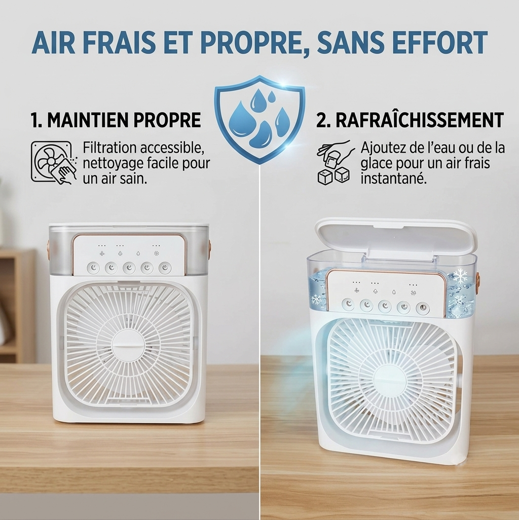 Mini Refroidisseur d'Air Portable – Votre bulle de fraîcheur, où que vous soyez